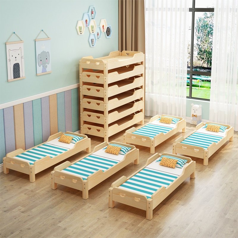 幼儿园床实木头专用儿童午睡睡床托管单人叠叠幼儿园专用床原婴童