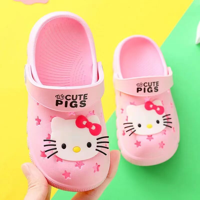 宝宝拖鞋夏季女童室内可爱小童防滑1岁2婴幼儿包头凉拖儿童洞洞鞋