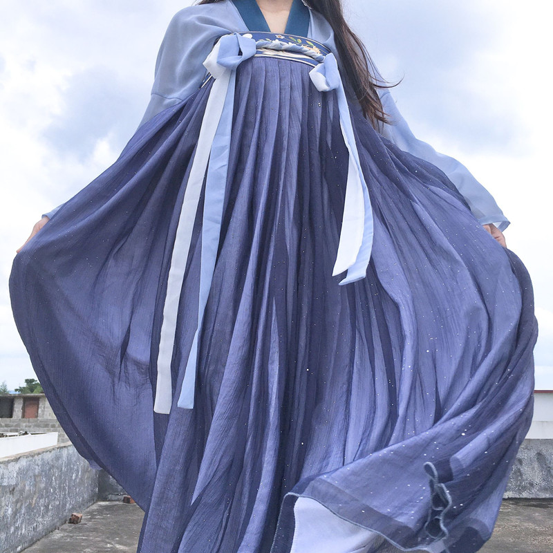 盛凌阁原创【兰笙】汉服女正品齐胸襦裙刺绣对襟日常清新套装夏款