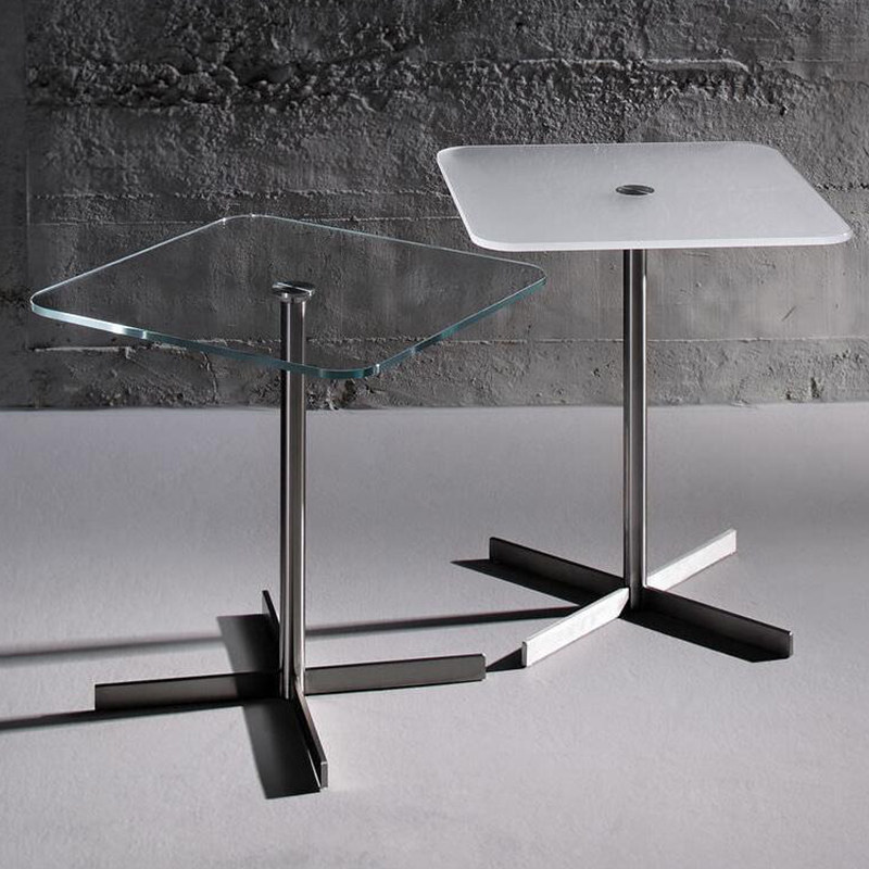 现代简约家用钢化玻璃可移动边桌北欧客厅阳台咖啡桌小餐桌