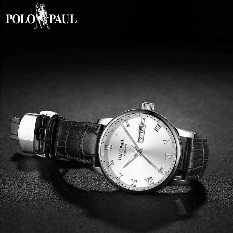 保罗手表polopaul新款男士时尚防水皮带皮带机国产腕表