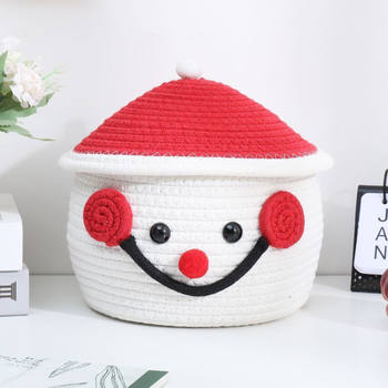 Cartoon woven storage basket desktop ເຄື່ອງສໍາອາງ snacks and sundries cute storage basket tea house storage basket