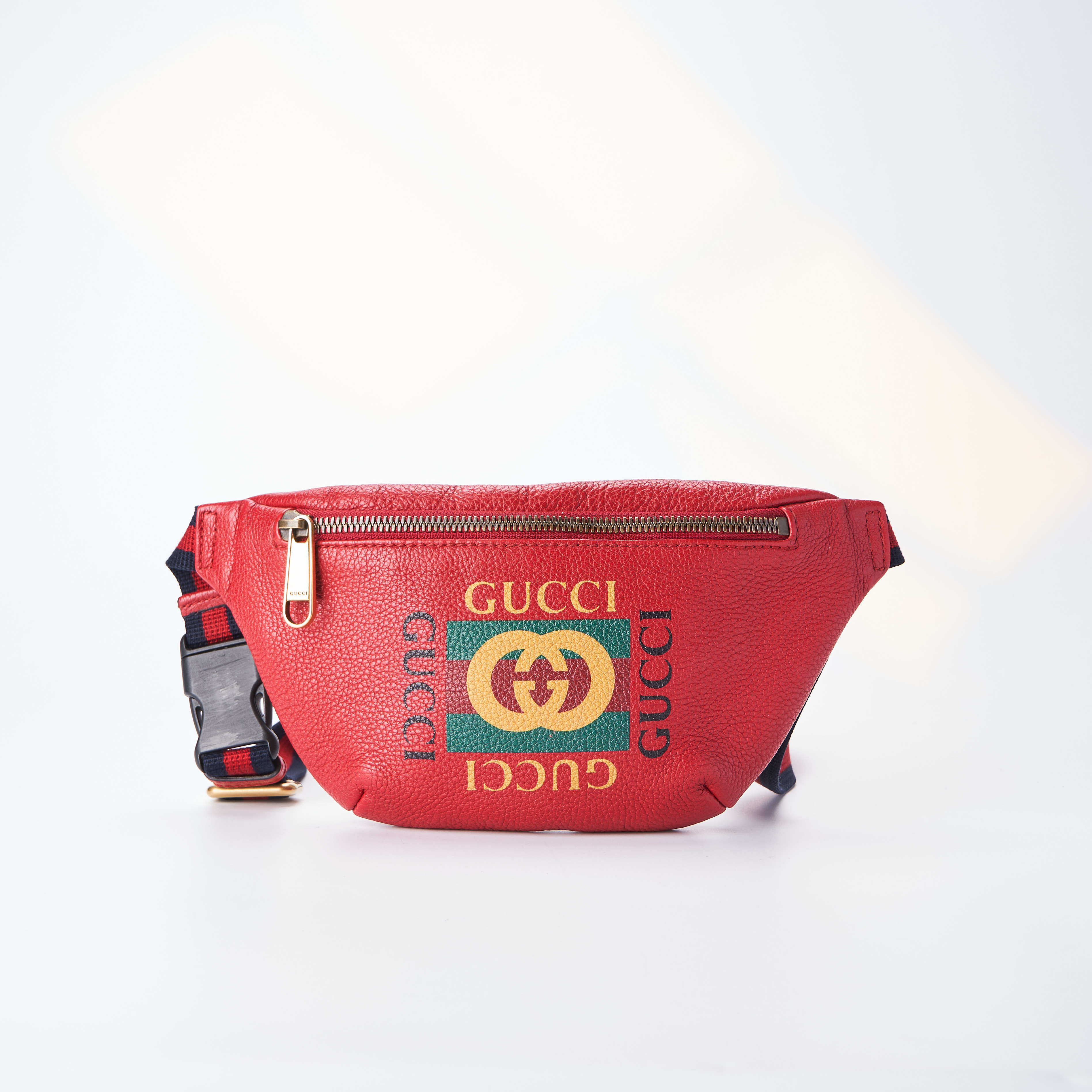 gucci红色牛皮腰包公价7800女士包袋