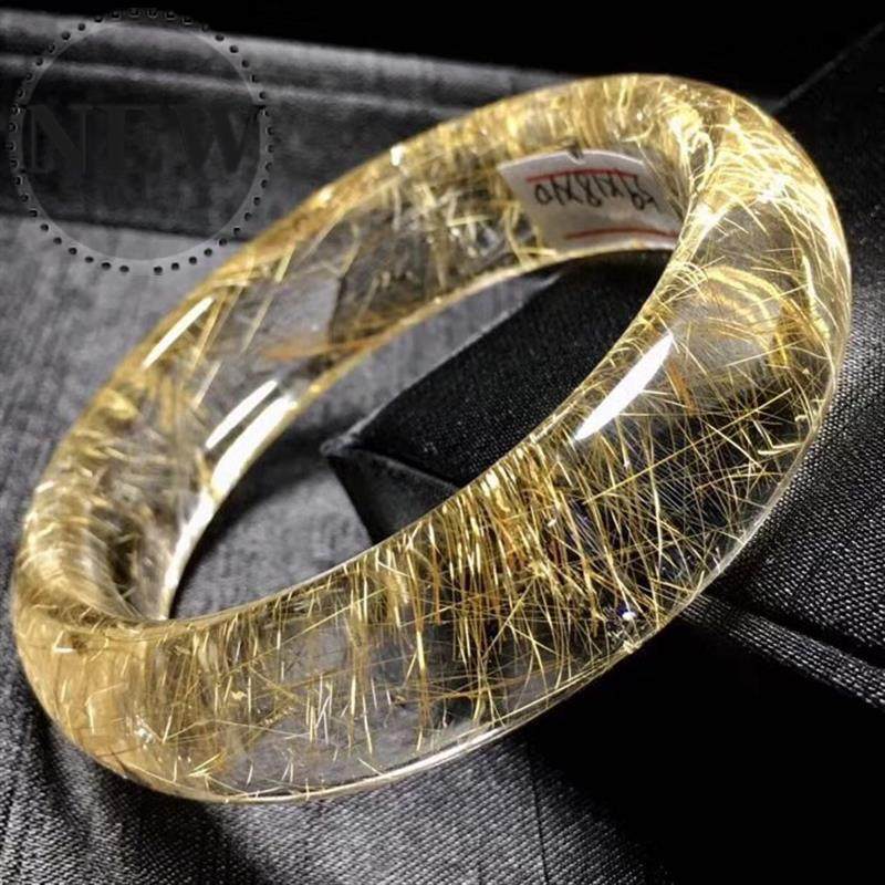 手镯发晶水晶天然金发晶体通透发丝漂亮59mm手镯