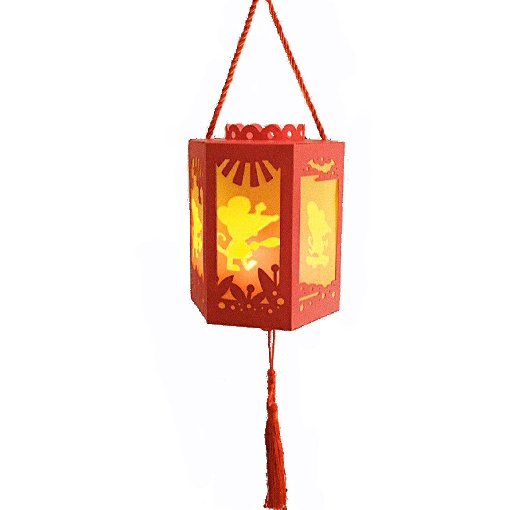 时匠|宫灯花草纸灯笼 摇曳灯中国风汉服手提古风花灯生日礼物包邮