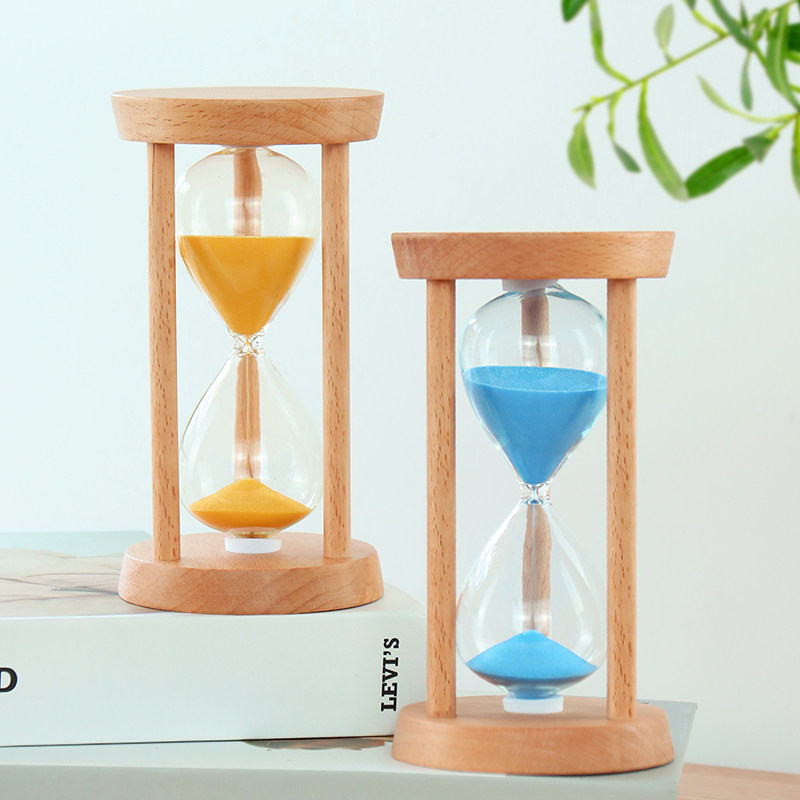 沙漏计时器漏斗儿童防摔30分钟半小时时间创意木质摆件