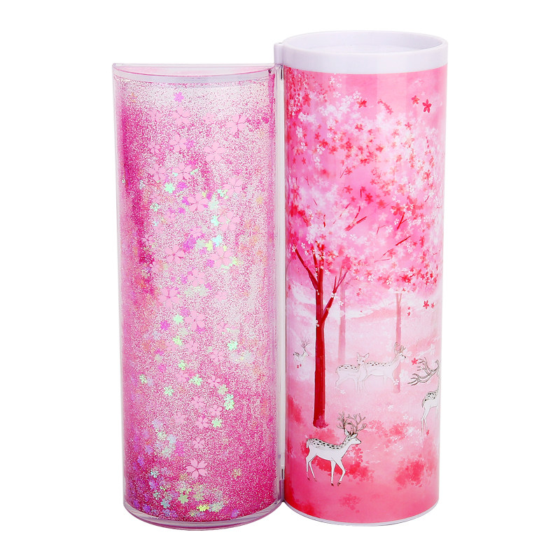 大容量圆筒圆柱形带密码锁笔盒男女创意可爱ins潮少女笔袋儿童铅笔盒