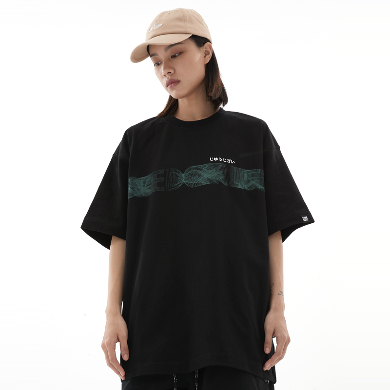 FREEDOMLIFE国潮夏季新款幻影logo短袖T恤男潮牌宽松休闲纯棉半袖