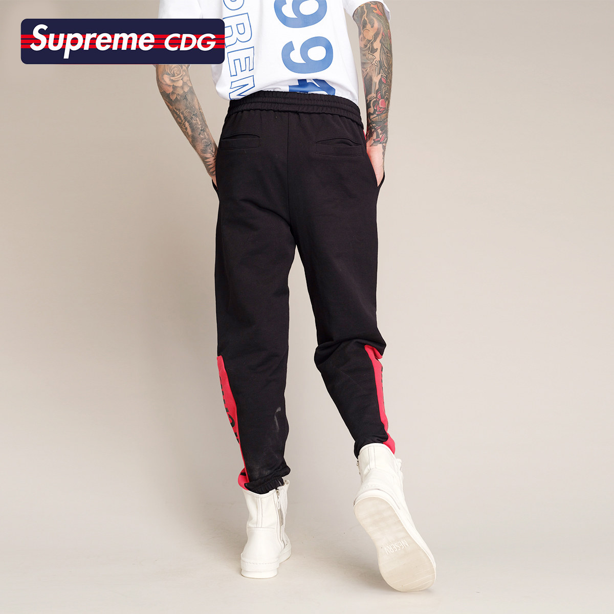 supreme cdg 2020年春季新款百搭街头休闲卫裤运动裤男女同款裤子