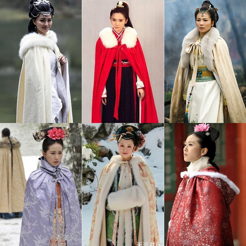 琅琊步步惊心心同女侠古装格格披风加厚加棉民族服装