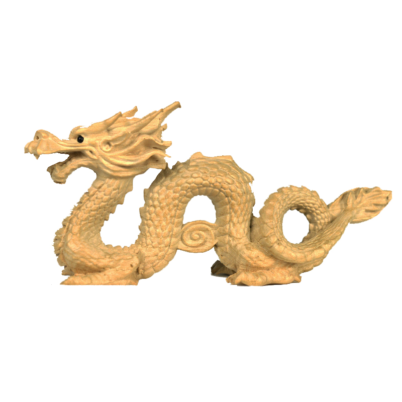 桃木生肖木龙摆件龙木雕龙吉祥物工艺品木质龙属龙摆件