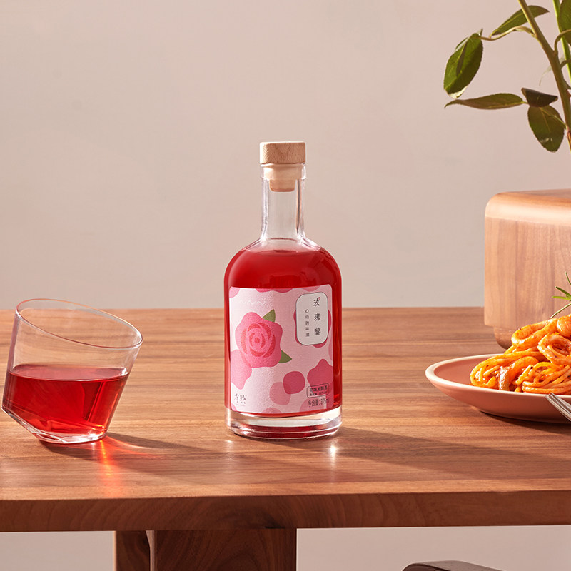 花酒女士高颜值甜酒低度玫瑰酒酿少女自酿微醺果酒