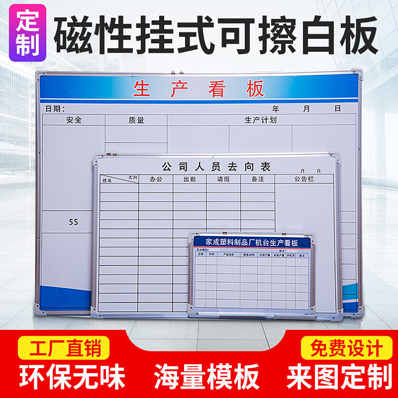 磁启维宣传栏挂墙办公企业展示业绩磁性滚轮立式白板
