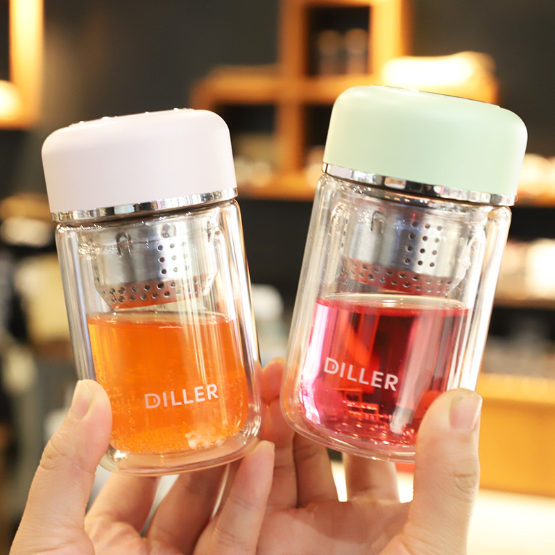 高颜值迷你小巧180ml玻璃杯创意网红水杯双层隔热玻璃杯