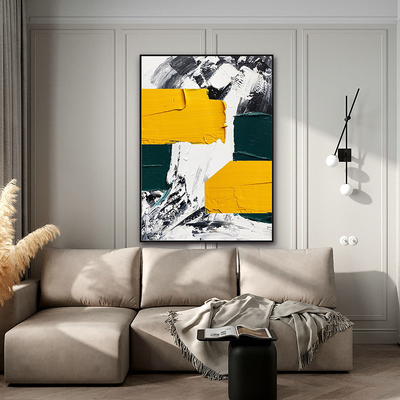 手绘油画挂画客厅玄关轻奢奢风装饰画现代简约抽象油画