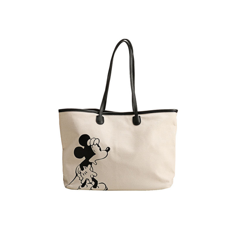 迪士尼正品米奇包包女帆布包大容量2021新款单肩托特女士包袋