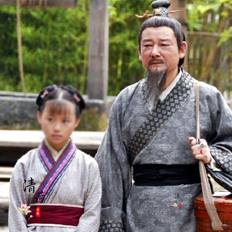 古装影视男士古代郎中棉麻群演百姓教书先生民族服装