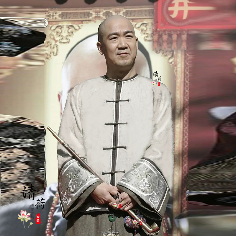 影视古装清朝马褂贝勒县令员外掌柜纪晓岚总管民族服装