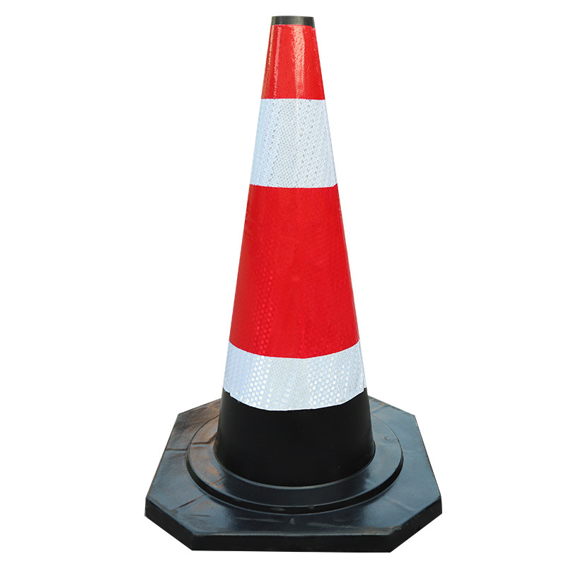 路障70cm橡胶路圆锥反光锥桶道路隔离警示雪糕路锥