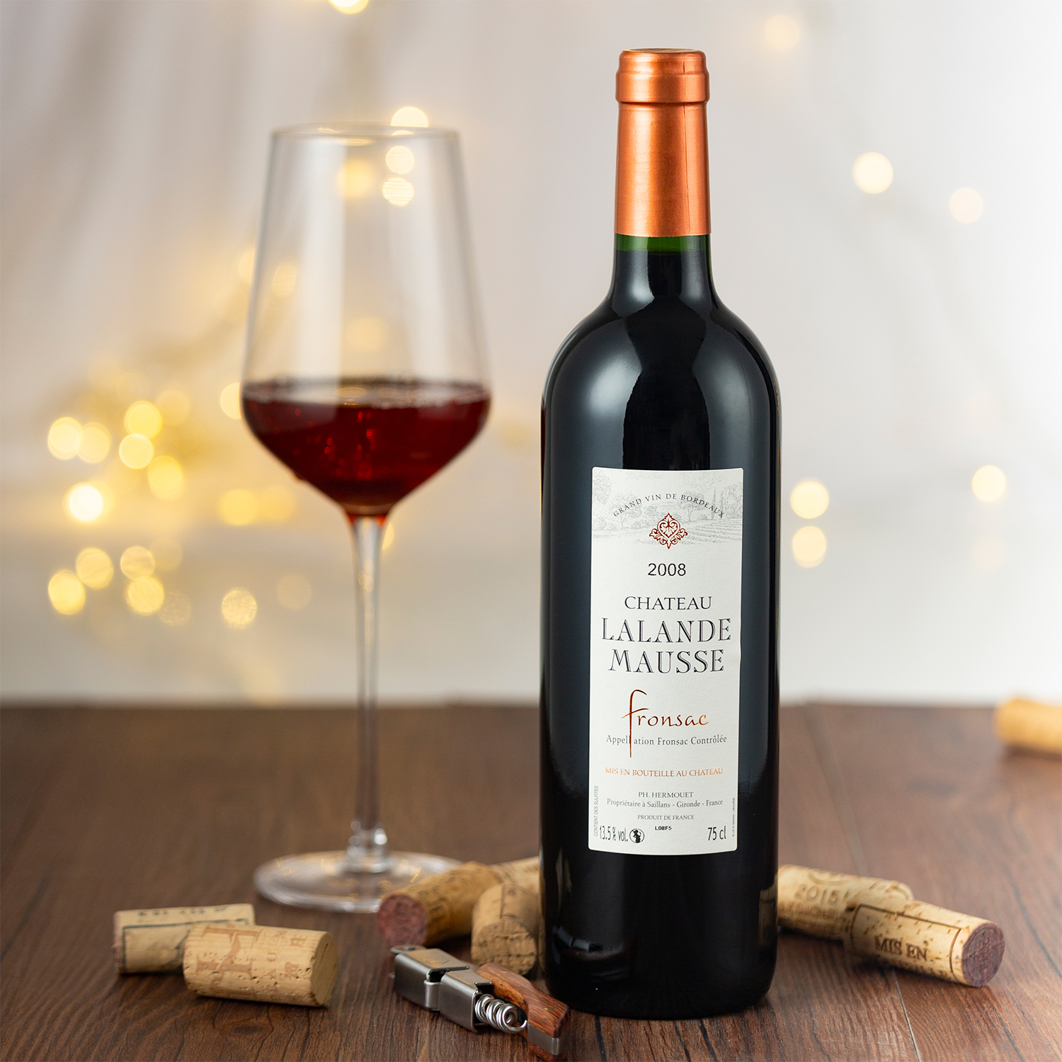 老年年份红酒梅洛赤霞珠干红葡萄酒波尔多右岸fronsac葡萄酒