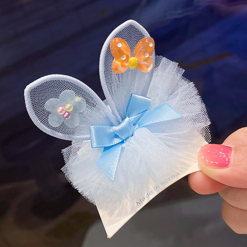 秋季甜美可爱蕾丝兔耳朵发夹夹子儿童小女孩发卡发饰