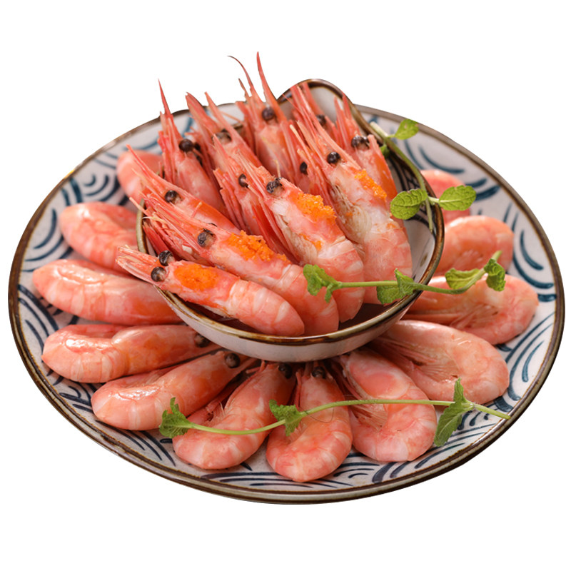北极整箱头籽虾甜虾熊冰虾刺身即食新鲜熟冻冻虾