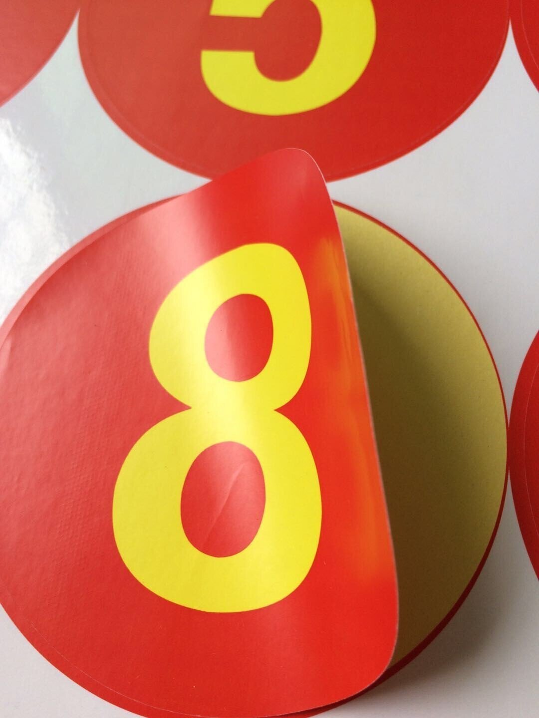 数字贴纸号码衣服鞋袜尺码标签圆形序号编号不干胶标签