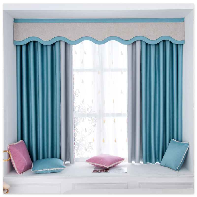 窗帘头幔帘头窗幔自粘款式魔术飘窗配饰成品定制窗帘