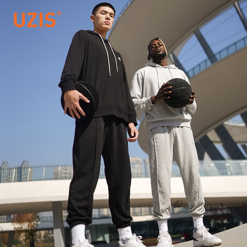 UZIS运动裤男针织长裤束脚训练美式卫裤春季宽松休闲篮球裤子切割