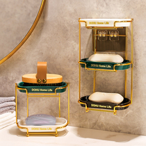 Light extravagant soapbox soapbox Soap Box Wall-mounted Leachate Perforated HOME DRESSING ROOM DOUBLE SOAP BOX SOAP RACK CONTAINING