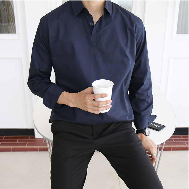 男士衬衫长袖日系港风韩版潮流休闲衬衣英伦风宽松痞帅气寸衫上衣