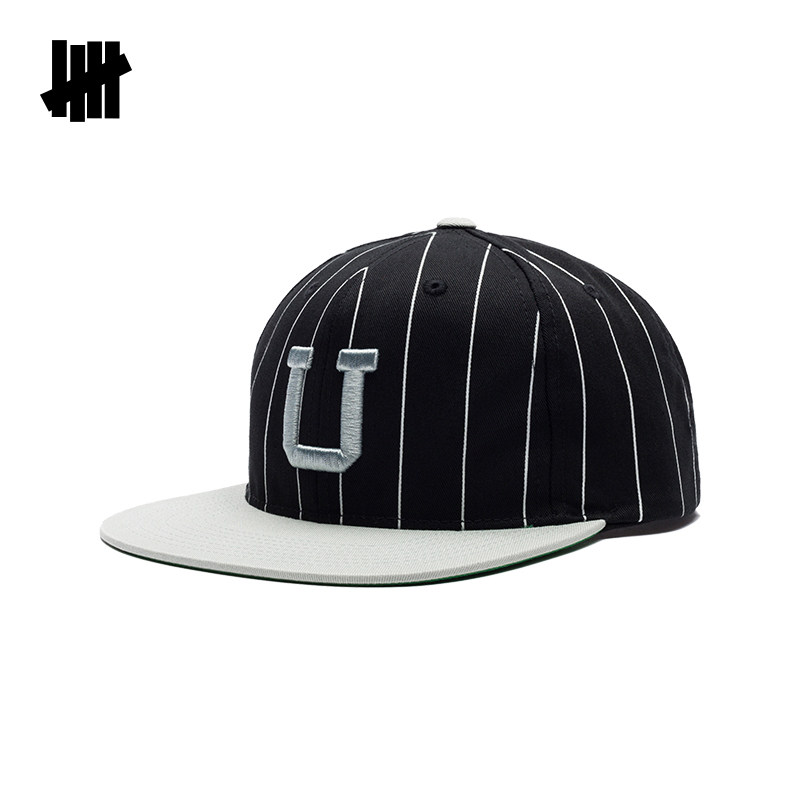 undefeated男女女同字母刺绣线条撞色拼接潮流休闲帽子