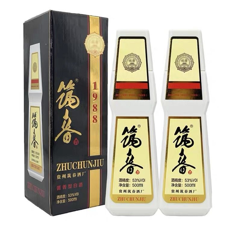 贵州老三三春筑春1988复古版黑盒香型53度500ml白酒