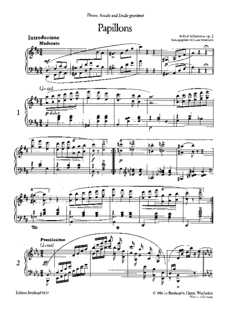 舒曼德国pianopapillonsschumann乐谱原版大熊钢琴蝴蝶艺术类原版书
