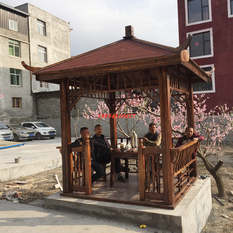 亭子凉亭户外庭院实木木制亭仿古四角花园简易木屋凉亭