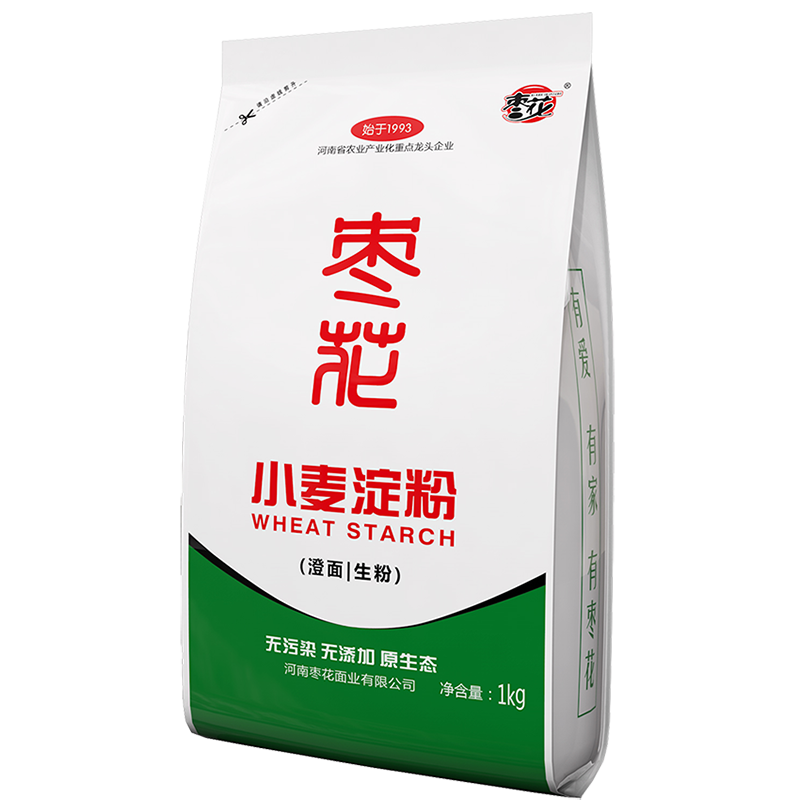 枣花澄面澄粉家用低筋面粉水晶饺子皮虾天然面粉