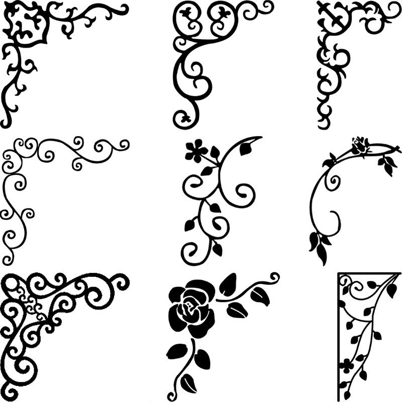 花边店铺玻璃橱窗对角贴纸门窗家具衣柜装饰墙贴