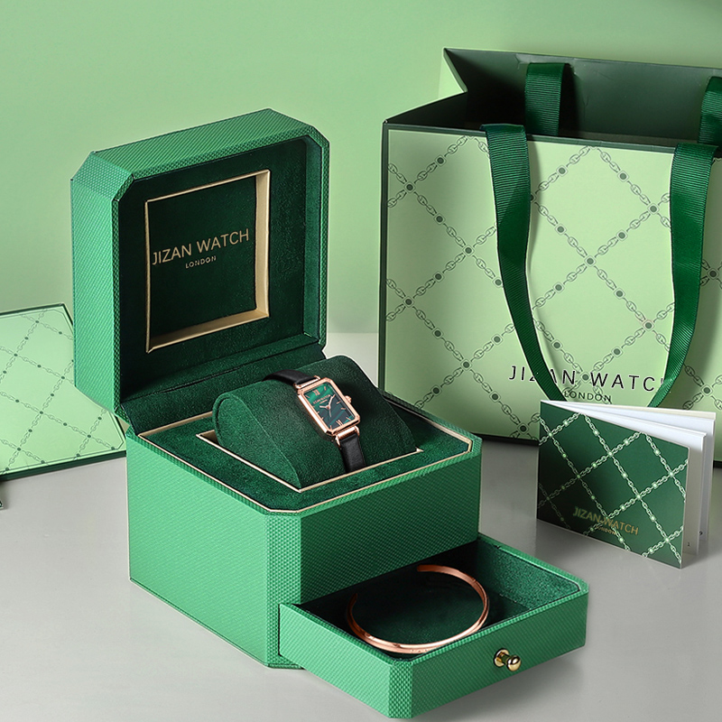 正品小绿表手表女士rose风七夕礼物送女友江疏影同款小众轻奢方形