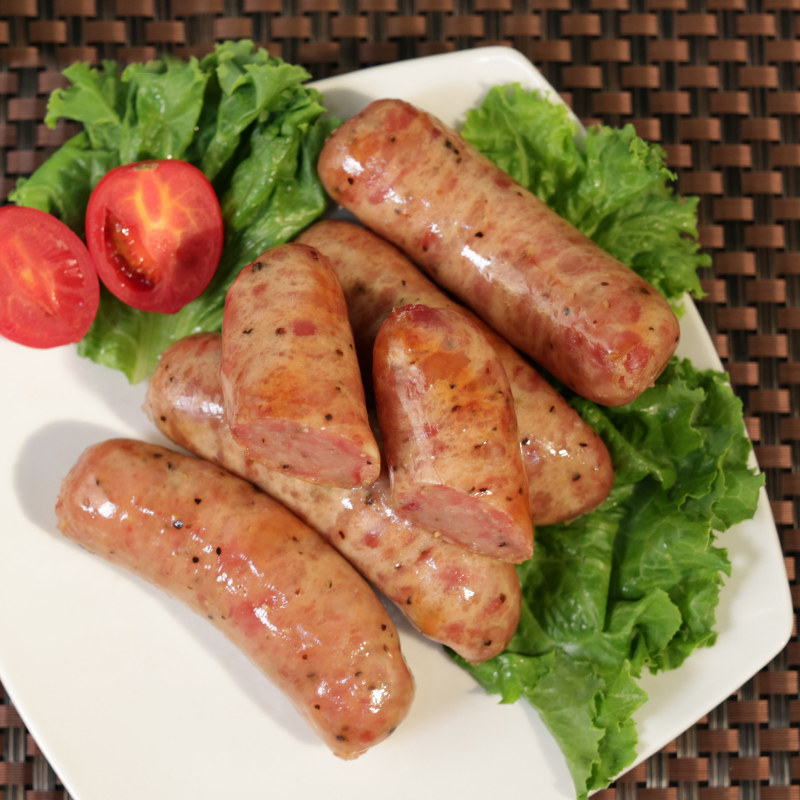 齐汇真昕之旅火山石头台湾黑胡椒纯猪肉烤肠台式热狗烤肉肠600g