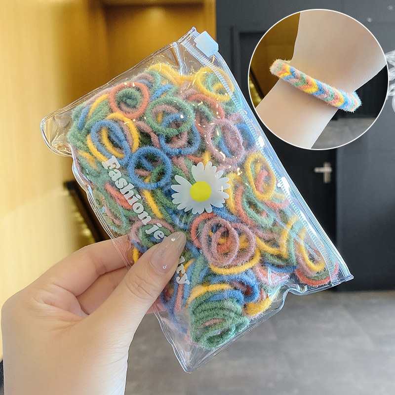 彩虹情侣手链编绳diy手工手绳皮筋女扎头送给绳