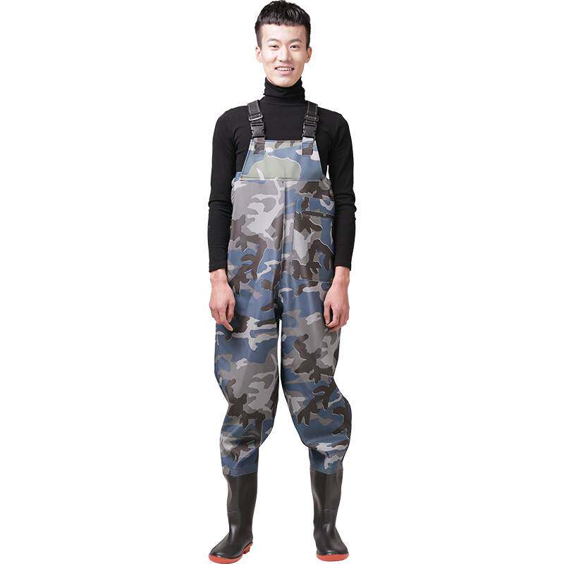 下水裤连体雨裤抓鱼捕鱼防水衣服加厚背带雨鞋半身水鞋涉水裤叉裤