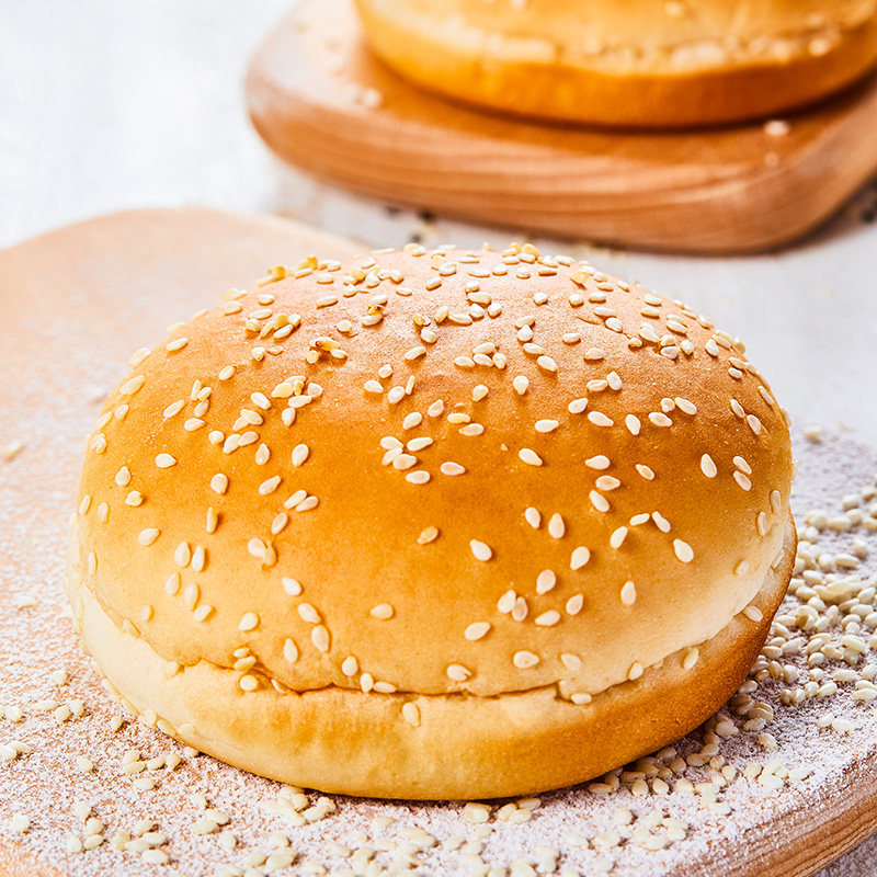 金麦嘉芝麻汉堡面包胚美式圆形汉堡胚西式快餐商用即食汉堡包代餐