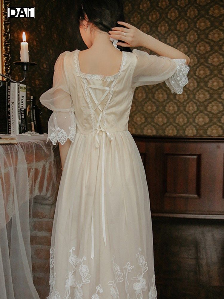 英伦仙女礼服小礼成年公主法式复古宫廷洋装连衣裙