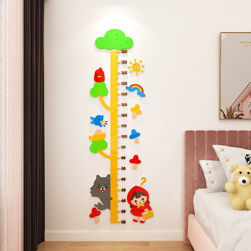 儿童量身高墙亚克力立体照片客厅墙壁墙面装饰墙贴