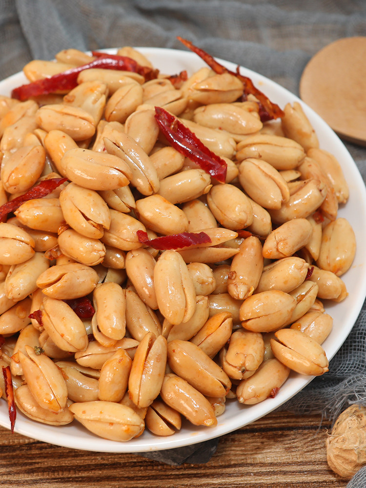 2麻辣椒盐油炸香酥五香花生米新炒货混搭口味装休闲饭店零食 - 价格