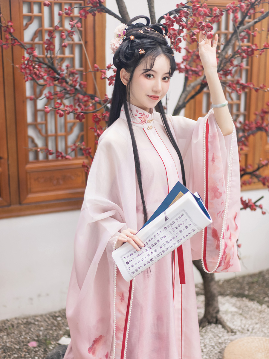 钟灵记瑶姬立领长衫一片片式马面裙宋抹主吊带珍珠汉服