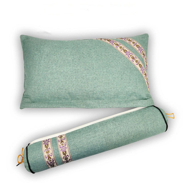 枕头艾草颈椎多功能艾枕亚麻连体两用拆分枕头