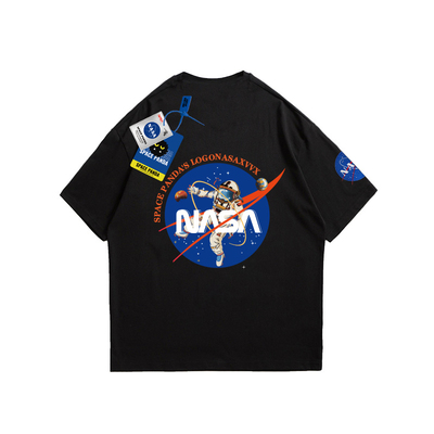 nasa联名短袖恤男潮流情侣宇航员纯棉宽松休闲t恤