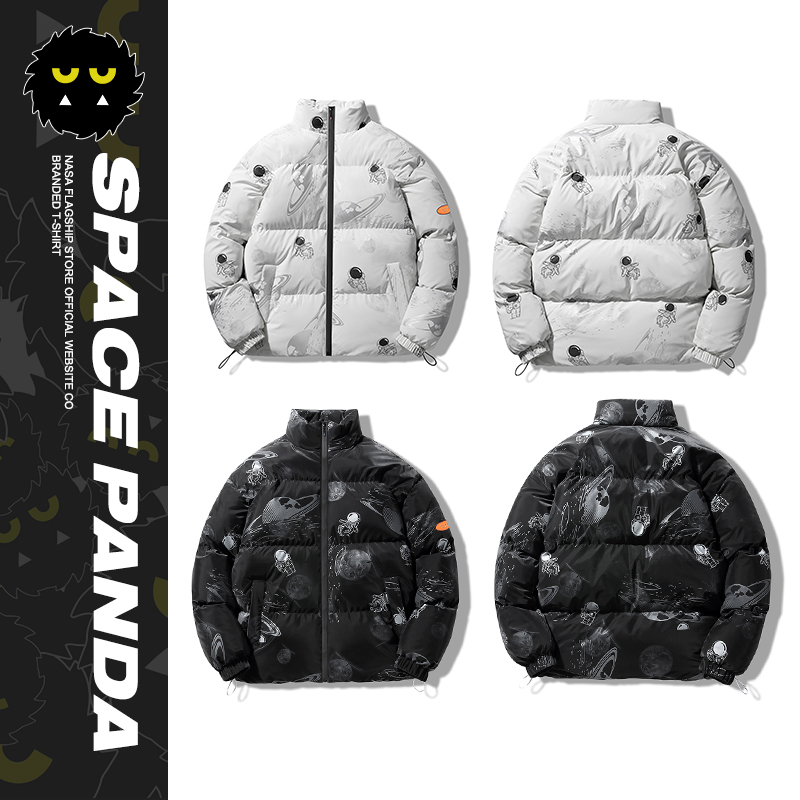 nasa联名宇航员外套男秋冬季冬装加厚面包服保暖情侣太空棉服男潮