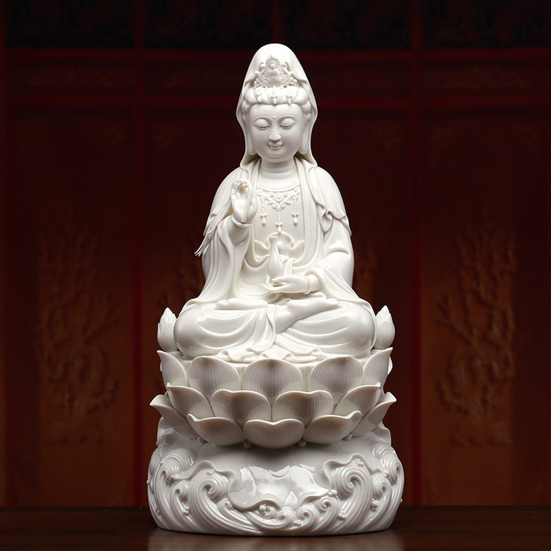 抖音新款梵趣14寸水浪观音菩萨佛像供奉摆件摆件